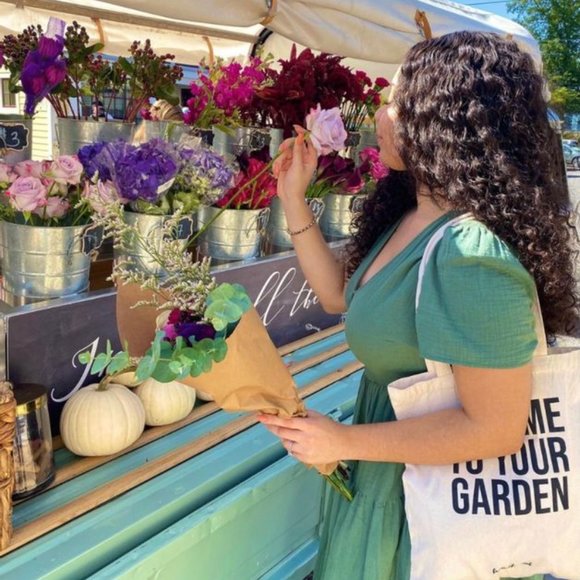 "Take Me to Your Garden" Canvas Tote Bag - Picture 2 of 4